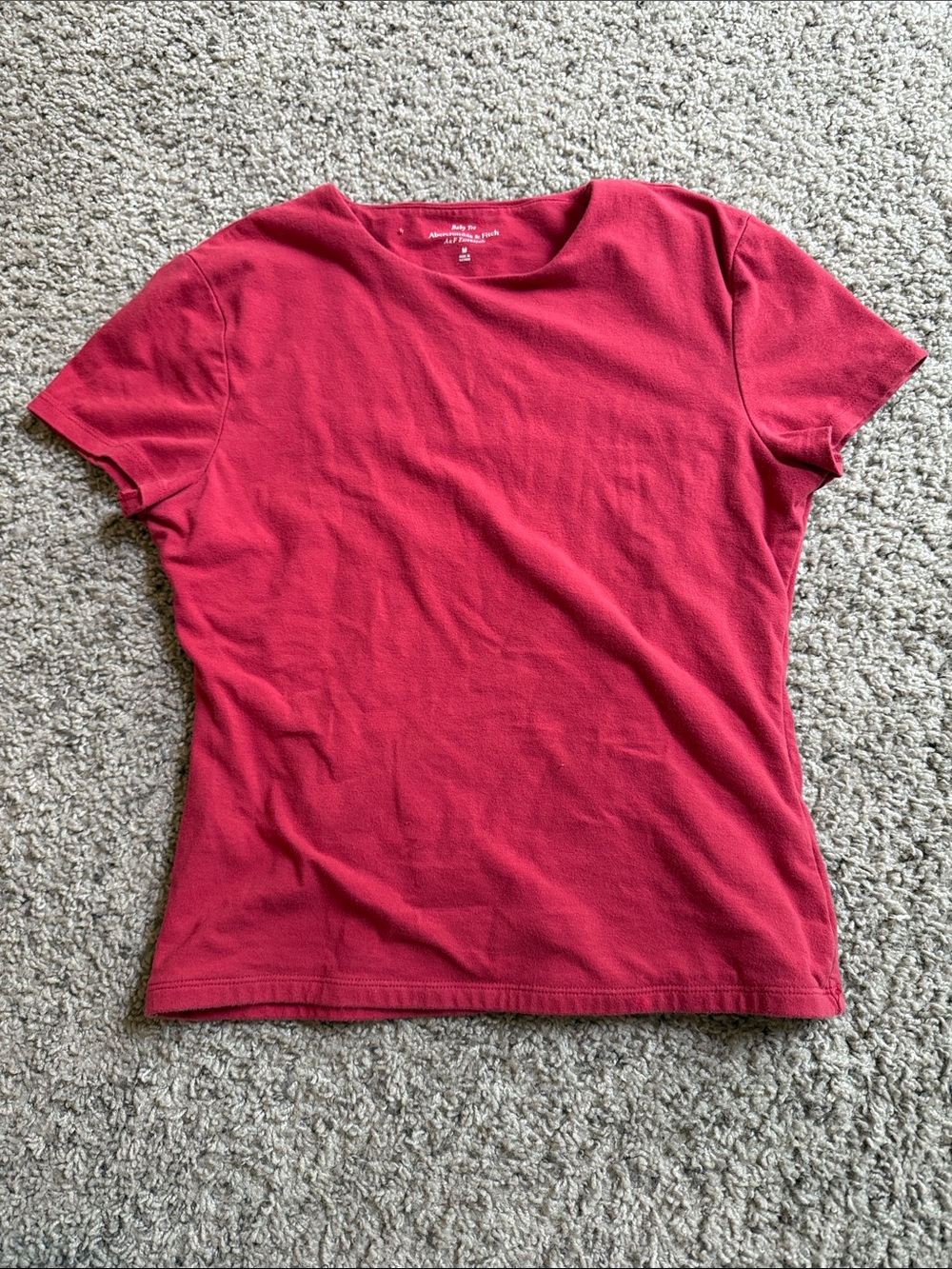 Abercrombie & Fitch Short-Sleeve Crew Tee - Deep Raspberry